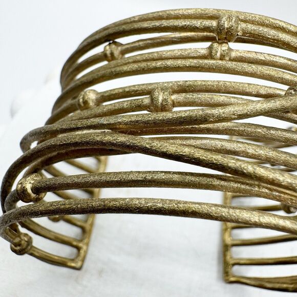Rivka Friedman 18K Gold Clad Wrapped Mina Cuff Knotted Statement Bracelet - Picture 15 of 15